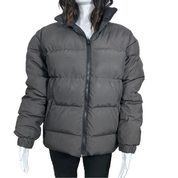 Vtg Old Navy Womens Puffer Jacket Small Down Waterfowl Feathers Black Full Zip - Picture 1 of 16